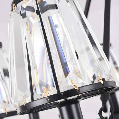 Vintage Metal Chandelier with Glass Shades for Living Room Image - 20