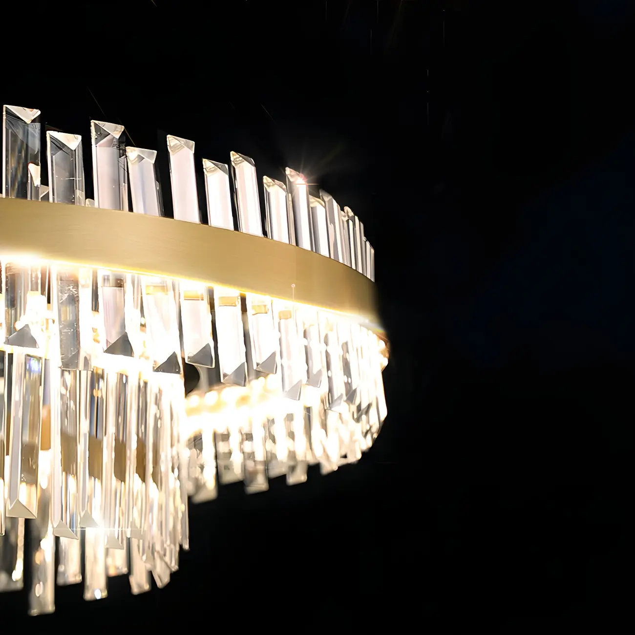 Adjustable Gold Crystal Chandelier for Living Room Image - 6 | homeyfad