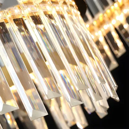 Adjustable Gold Crystal Chandelier for Living Room Image - 10
