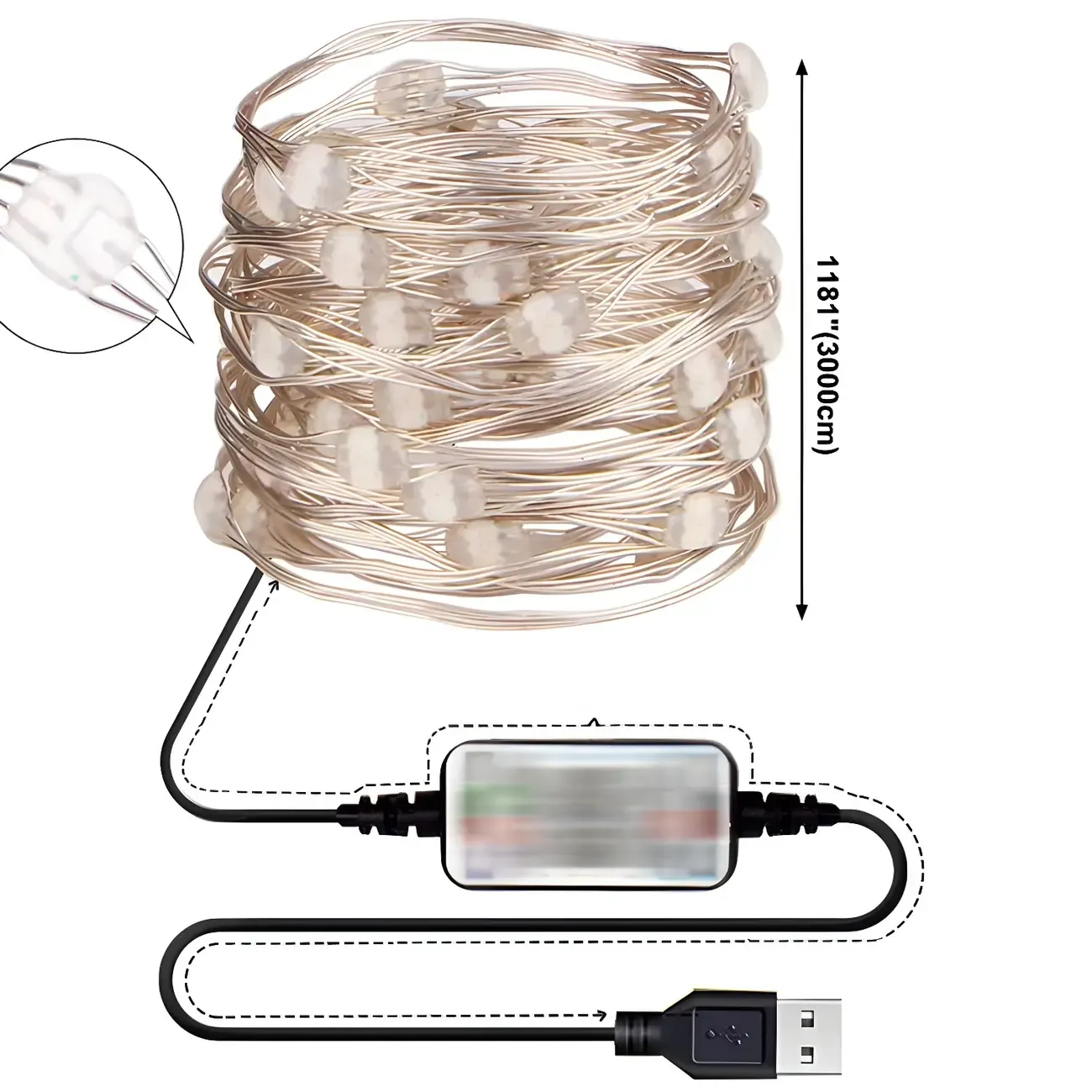 Modern Multi-color Dimmable USB String Light Image - 5
