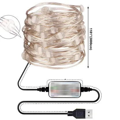 Modern Multi-color Dimmable USB String Light Image - 5