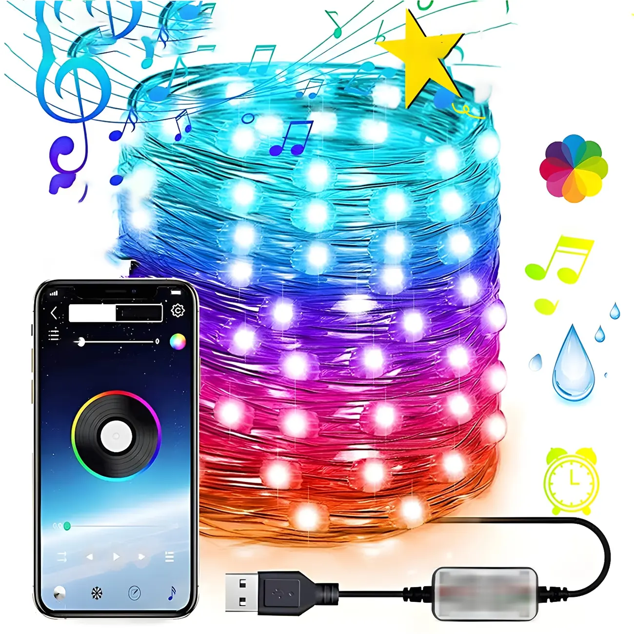 Modern Multi-color Dimmable USB String Light Image - 7 | homeyfad