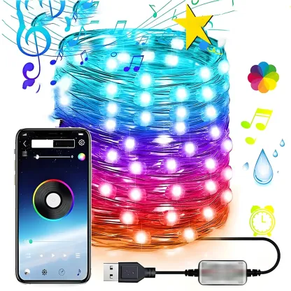 Modern Multi-color Dimmable USB String Light Image - 7