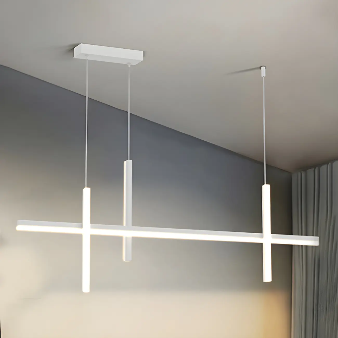 Minimalist LED Linear Pendant Light for Kitchen Image - 6 | homeyfad