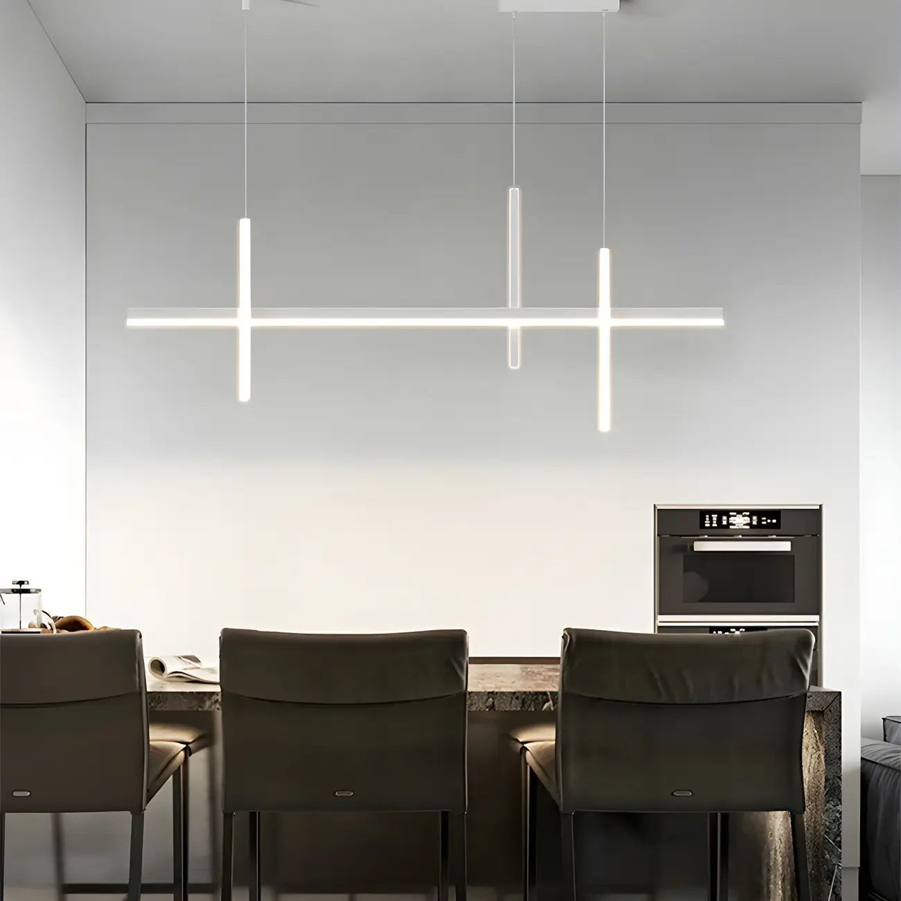 Minimalist LED Linear Pendant Light for Kitchen Image - 12 | homeyfad