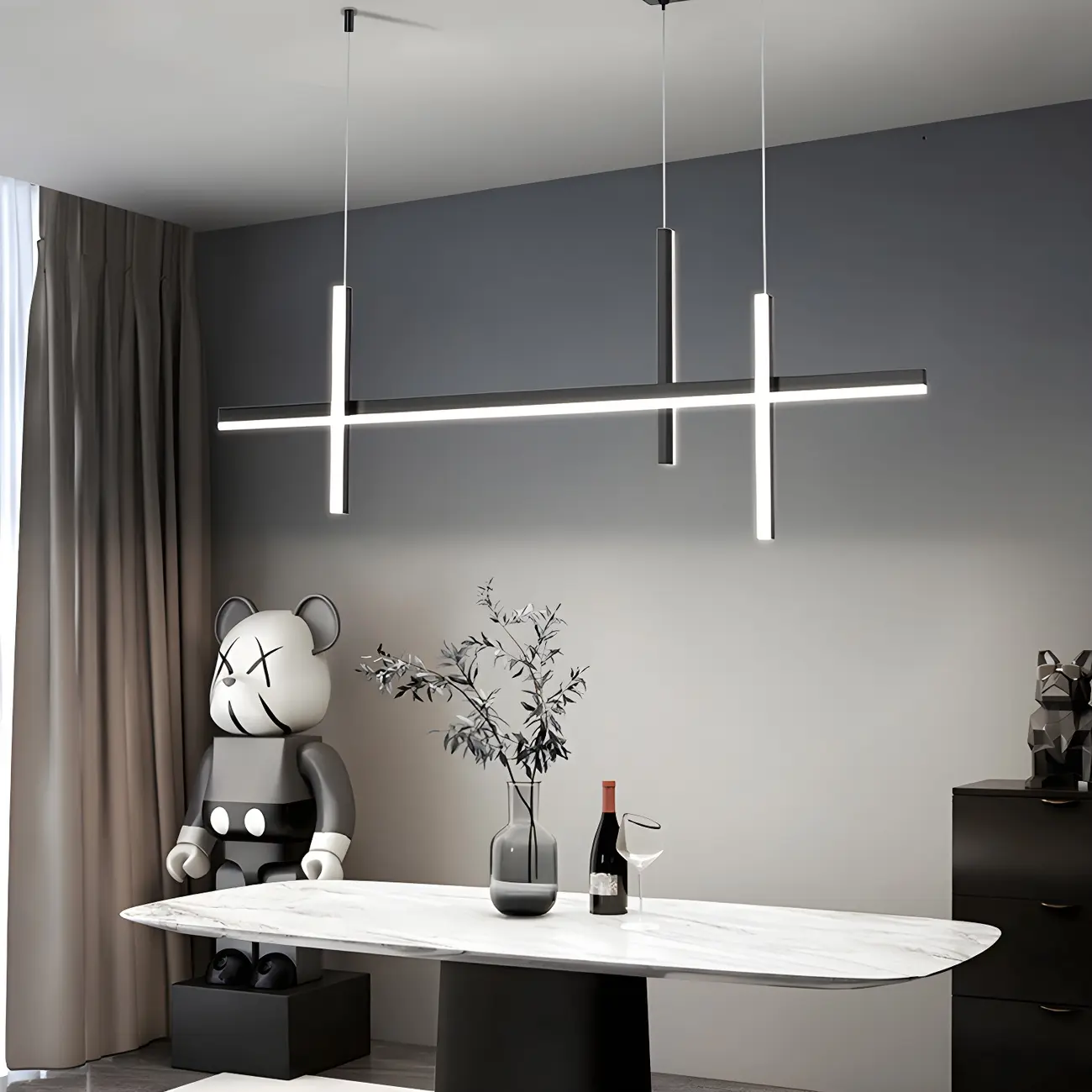 Minimalist LED Linear Pendant Light for Kitchen Image - 13 | homeyfad