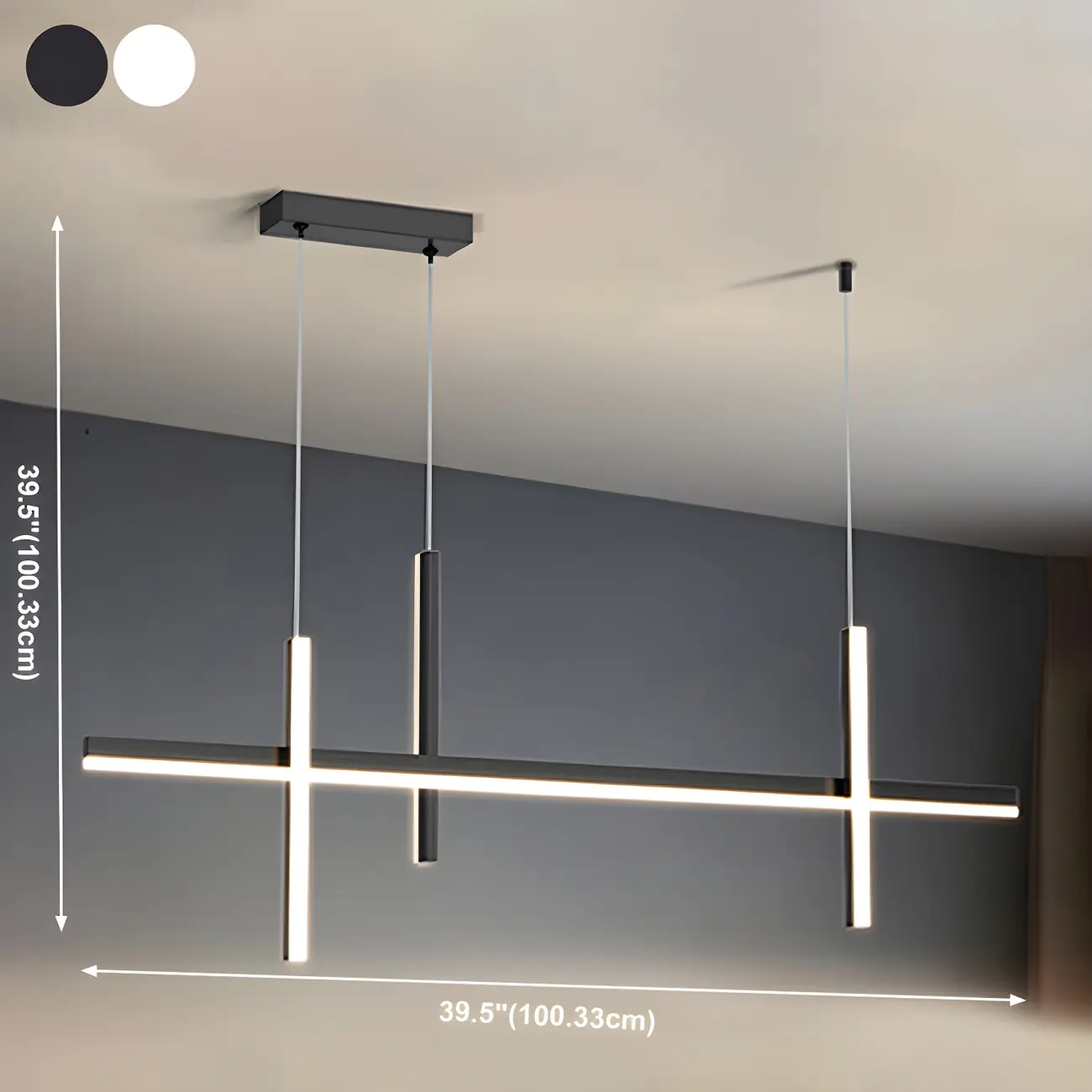 Minimalist LED Linear Pendant Light for Kitchen #size | homeyfad