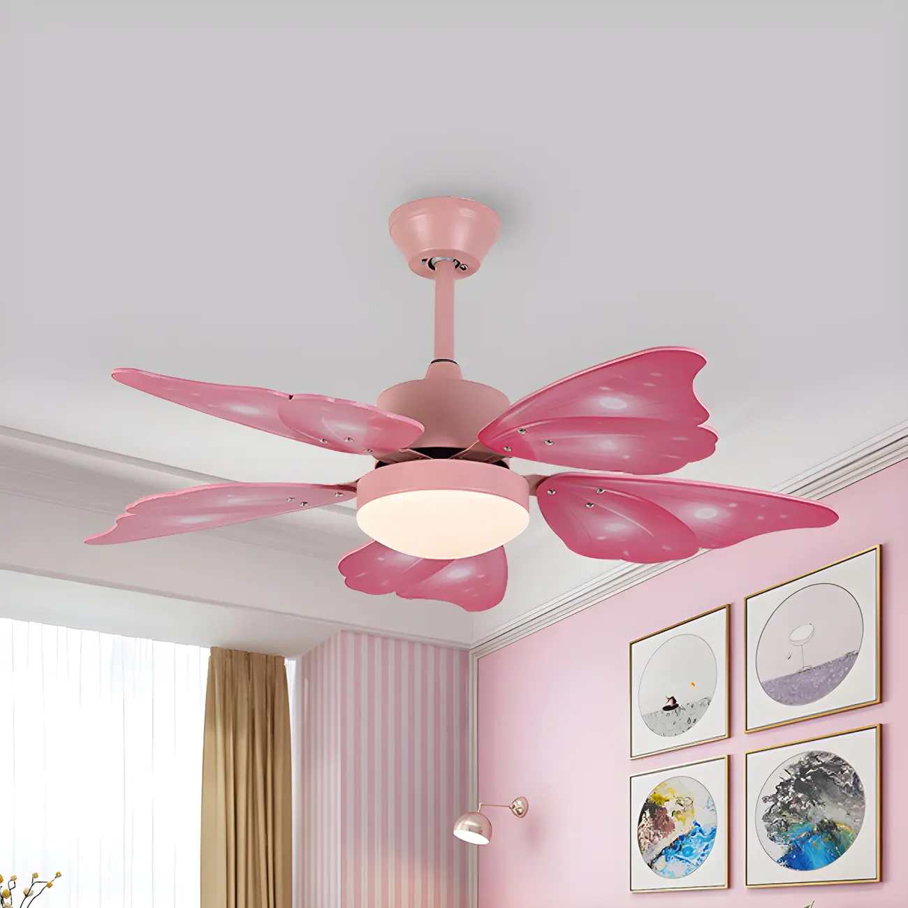 Kids Room Butterfly Remote/Wall Ceiling Fan with Light Image - 2 | homeyfad