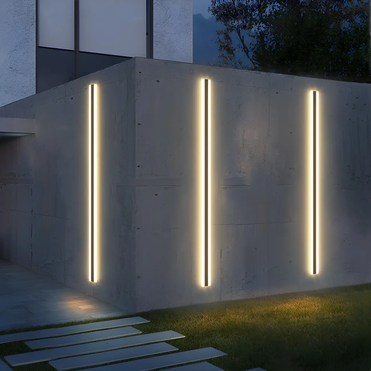 Modern Metal Black Linear LED Wall Light for Outdoor Image - 2 | homeyfad