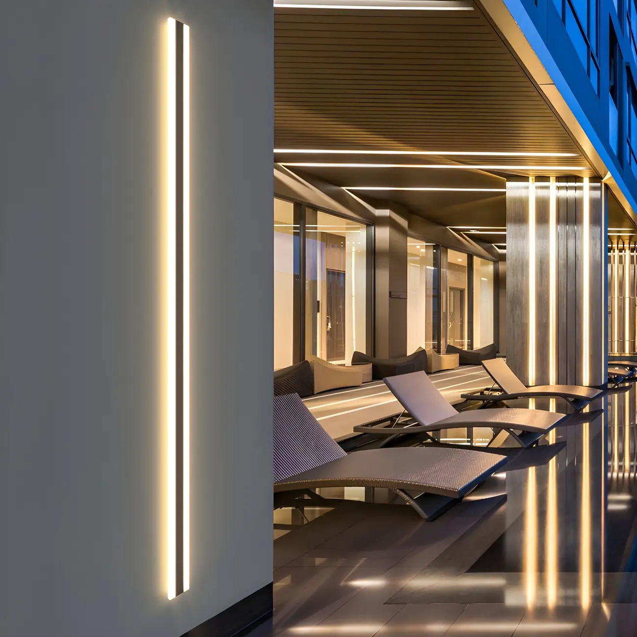 Modern Metal Black Linear LED Wall Light for Outdoor Image - 4 | homeyfad