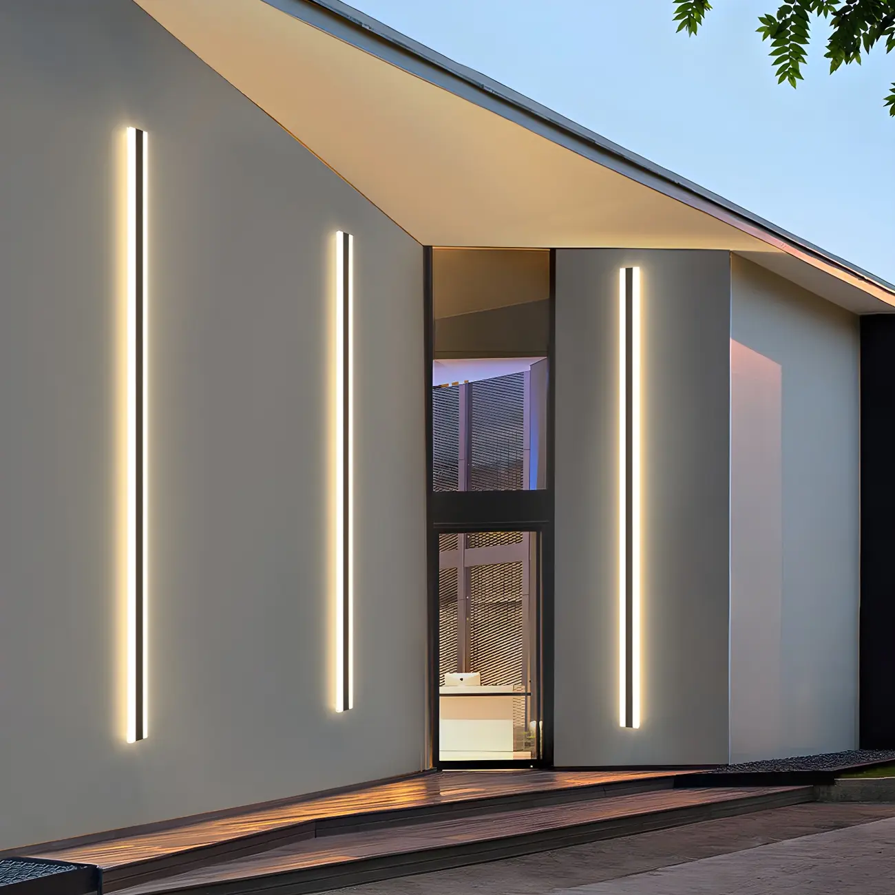 Modern Metal Black Linear LED Wall Light for Outdoor Image - 1 | homeyfad