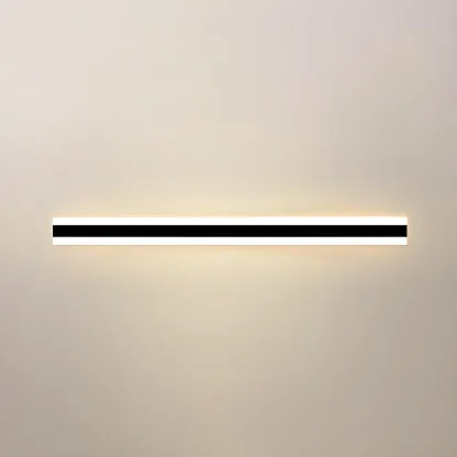 Modern Metal Black Linear LED Wall Light for Outdoor Image - 8