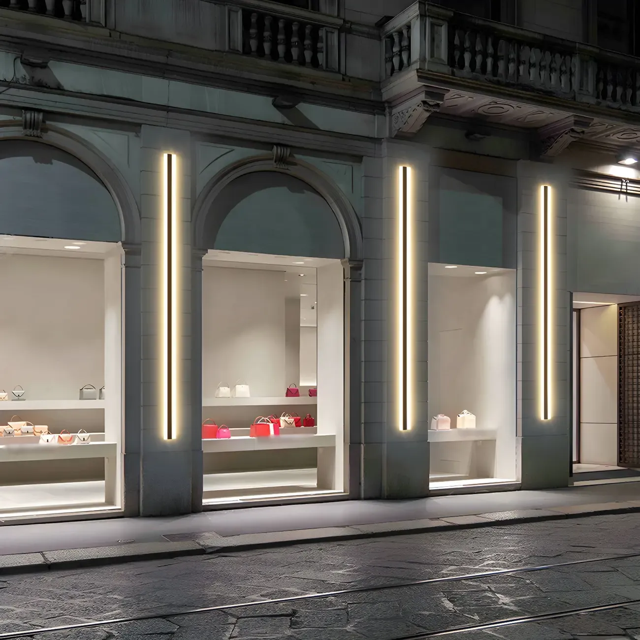 Modern Metal Black Linear LED Wall Light for Outdoor Image - 12