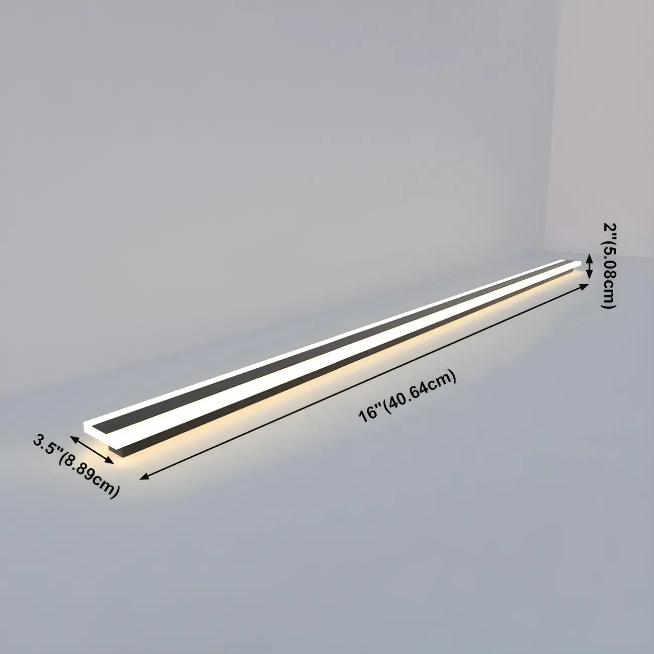 Modern Metal Black Linear LED Wall Light for Outdoor #size