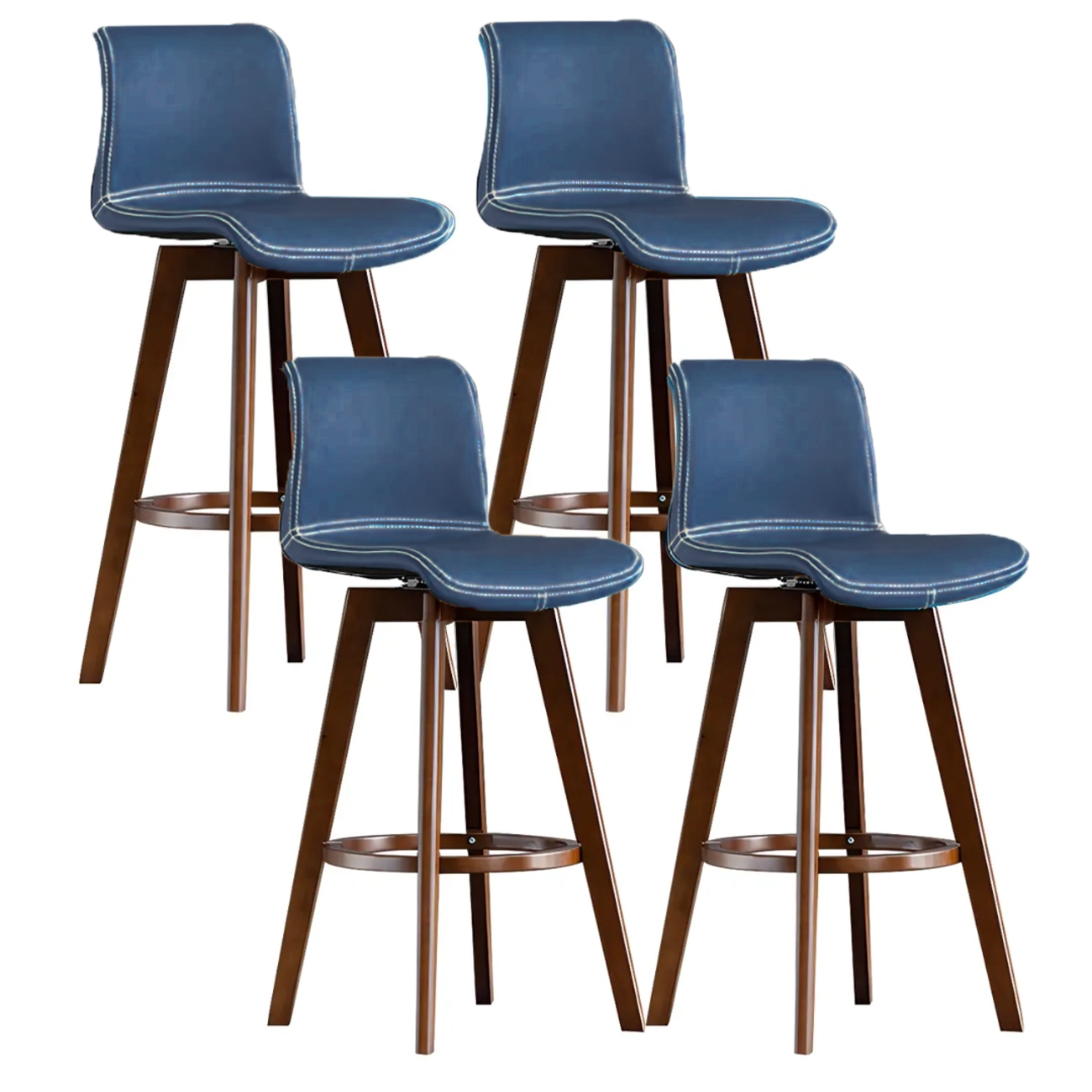 Mid-Century Distressed Leather Swivel Bar Stool with Back | homeyfad