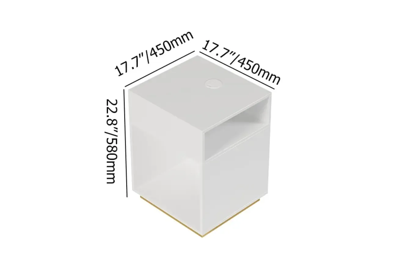 Compact White Wooden Cube Side Table with Open Shelf Image - 10