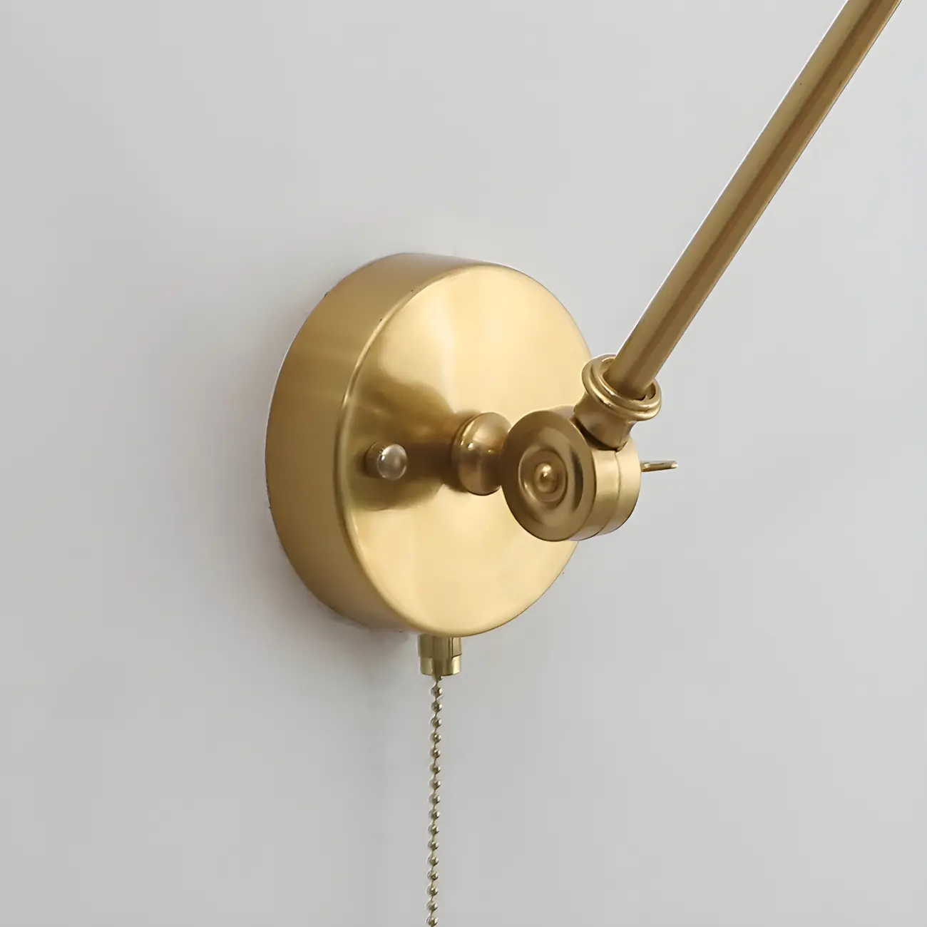 Classic Gold Metal Swing Arm Ceramics Shade Wall Light Image - 12 | homeyfad