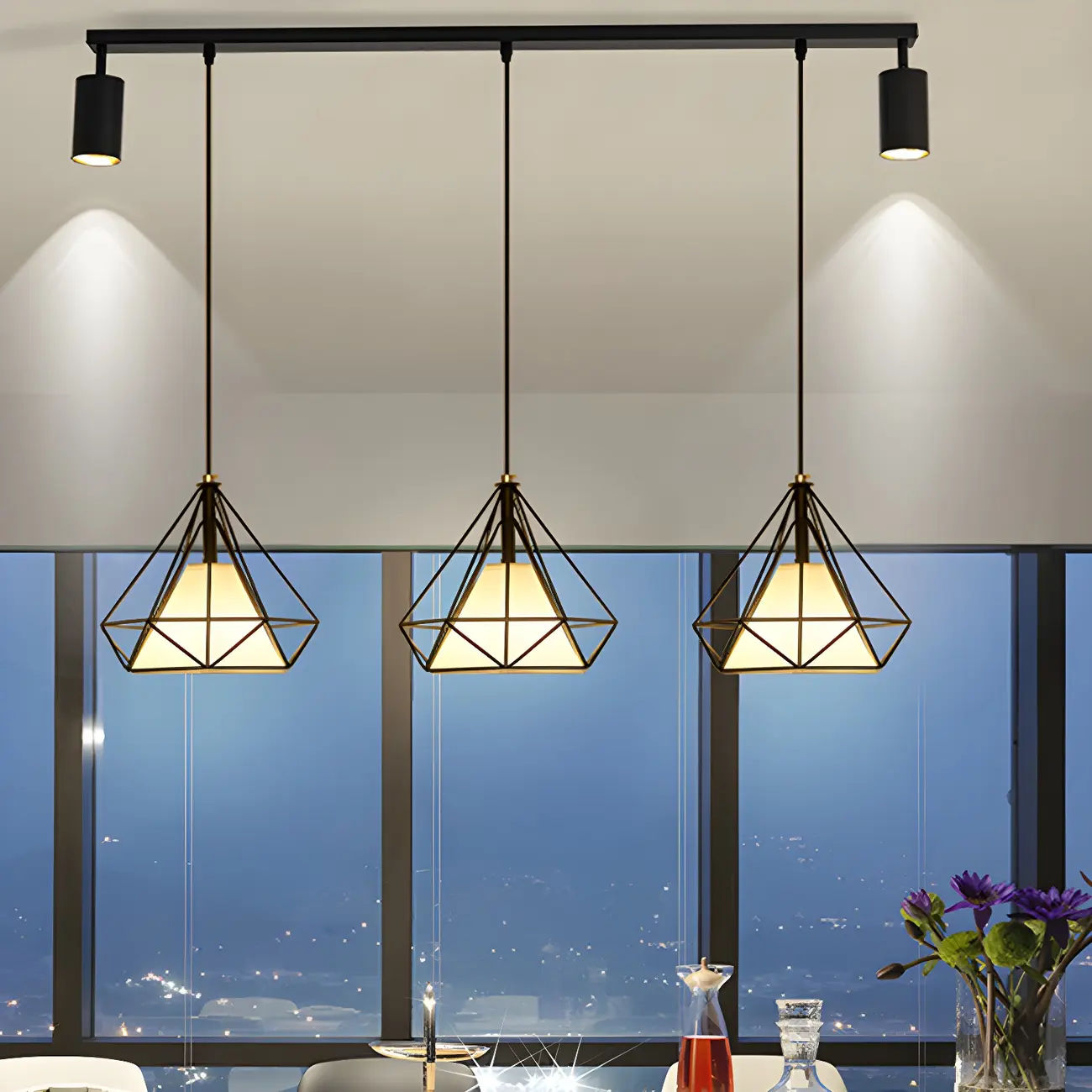 Modern Metal Cylinder Island Pendant Lights for Kitchen Image - 1 | homeyfad