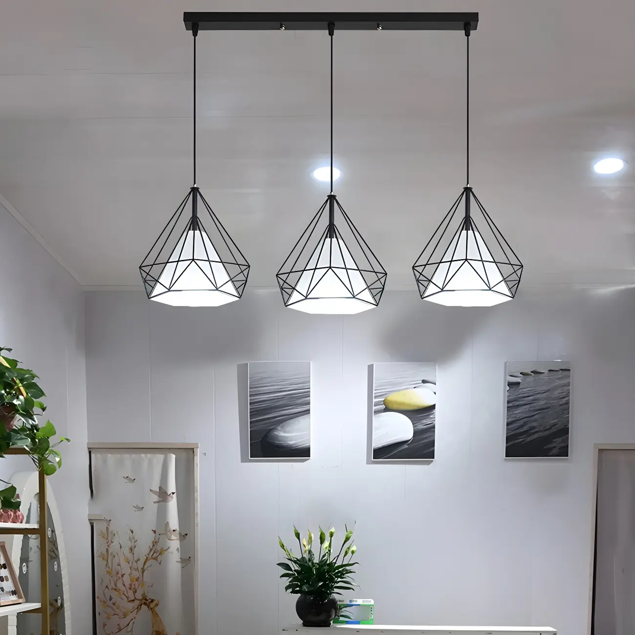 Modern Metal Cylinder Island Pendant Lights for Kitchen Image - 3 | homeyfad