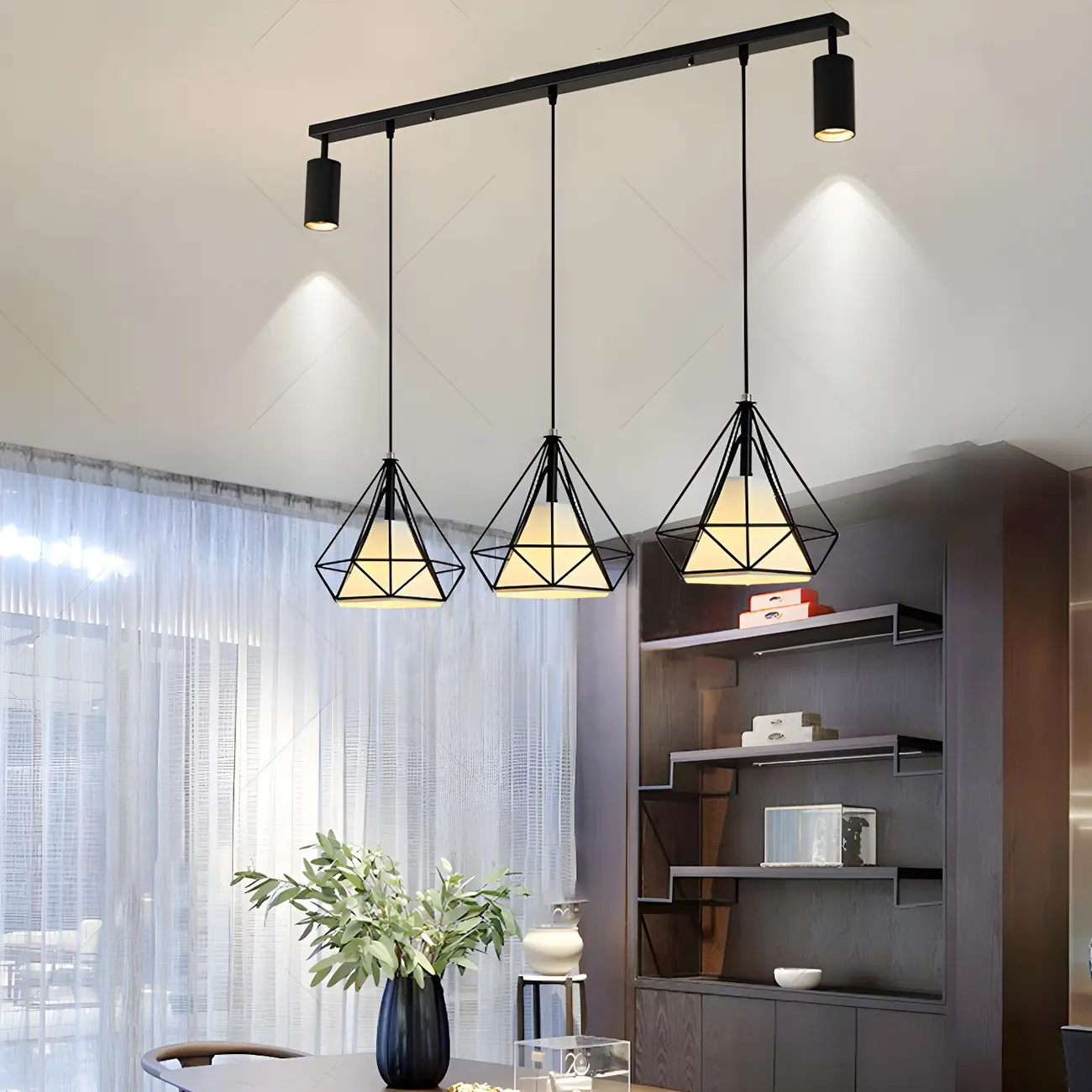 Modern Metal Cylinder Island Pendant Lights for Kitchen Image - 14 | homeyfad