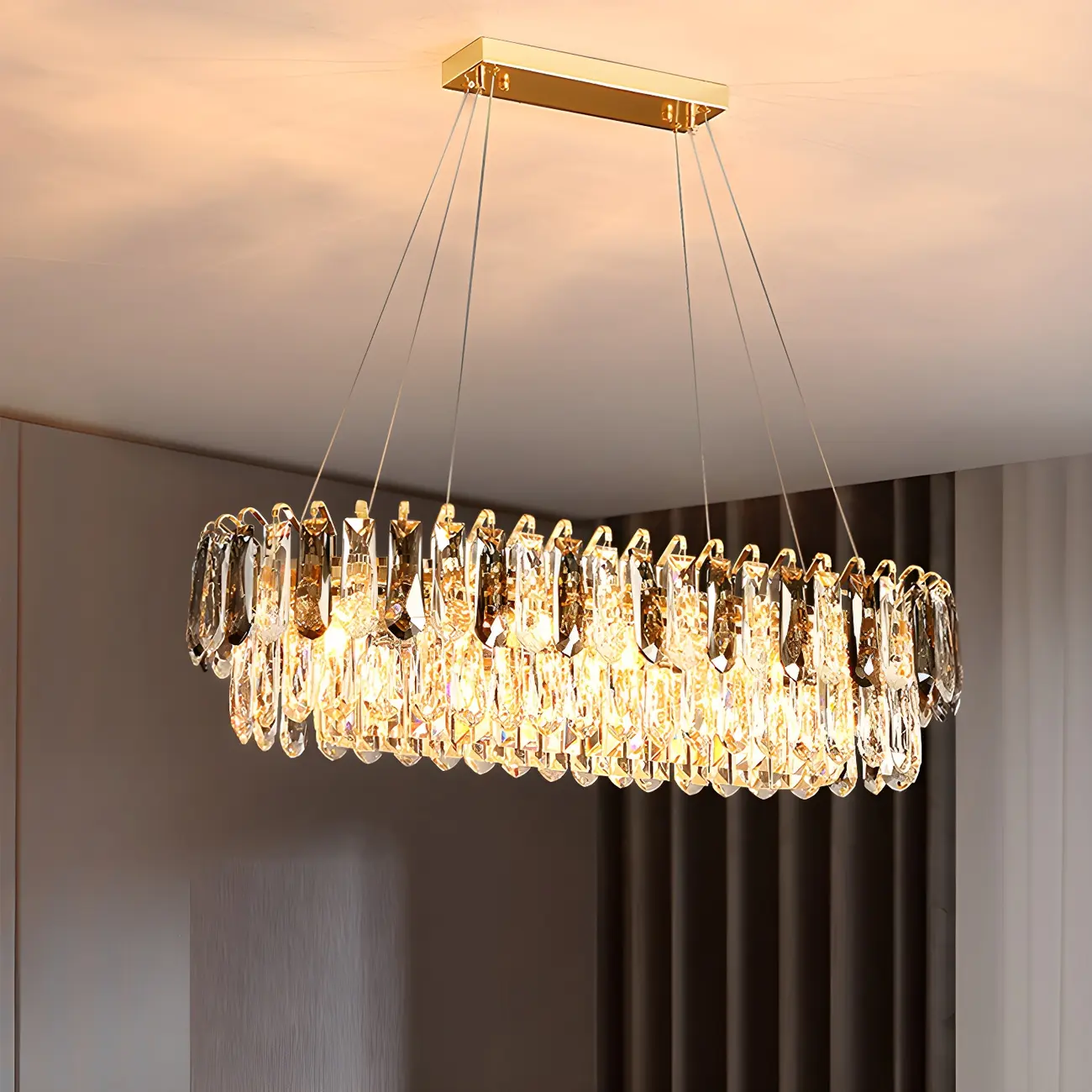 Luxury Brass Crystal Chandelier for Dining Area Image - 1 | homeyfad