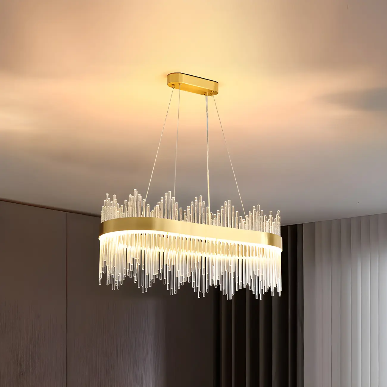 Luxury Brass Crystal Chandelier for Dining Area Image - 3 | homeyfad