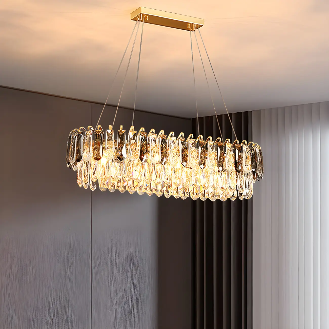 Luxury Brass Crystal Chandelier for Dining Area Image - 2 | homeyfad