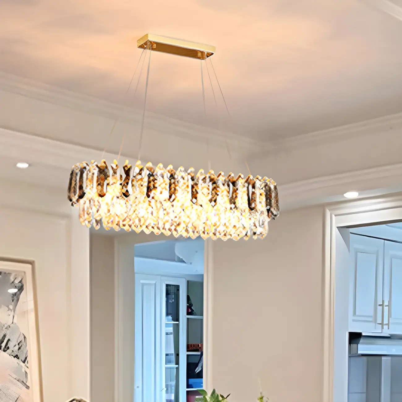Luxury Brass Crystal Chandelier for Dining Area Image - 4 | homeyfad