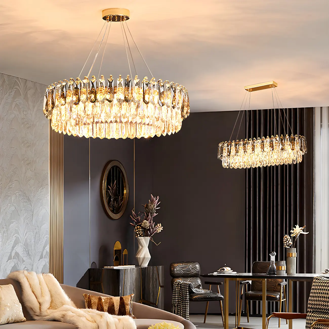Luxury Brass Crystal Chandelier for Dining Area Image - 12 | homeyfad