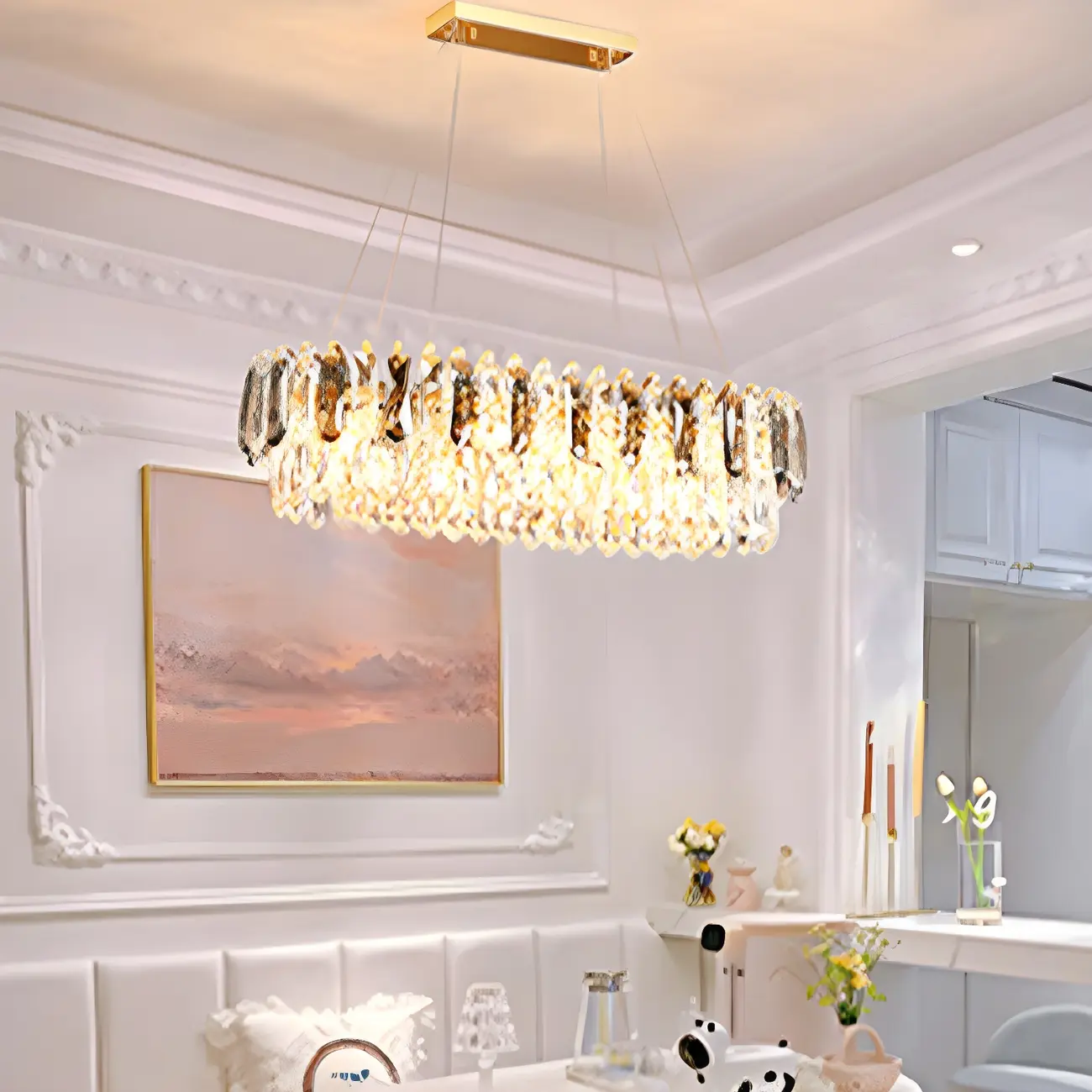 Luxury Brass Crystal Chandelier for Dining Area Image - 14 | homeyfad