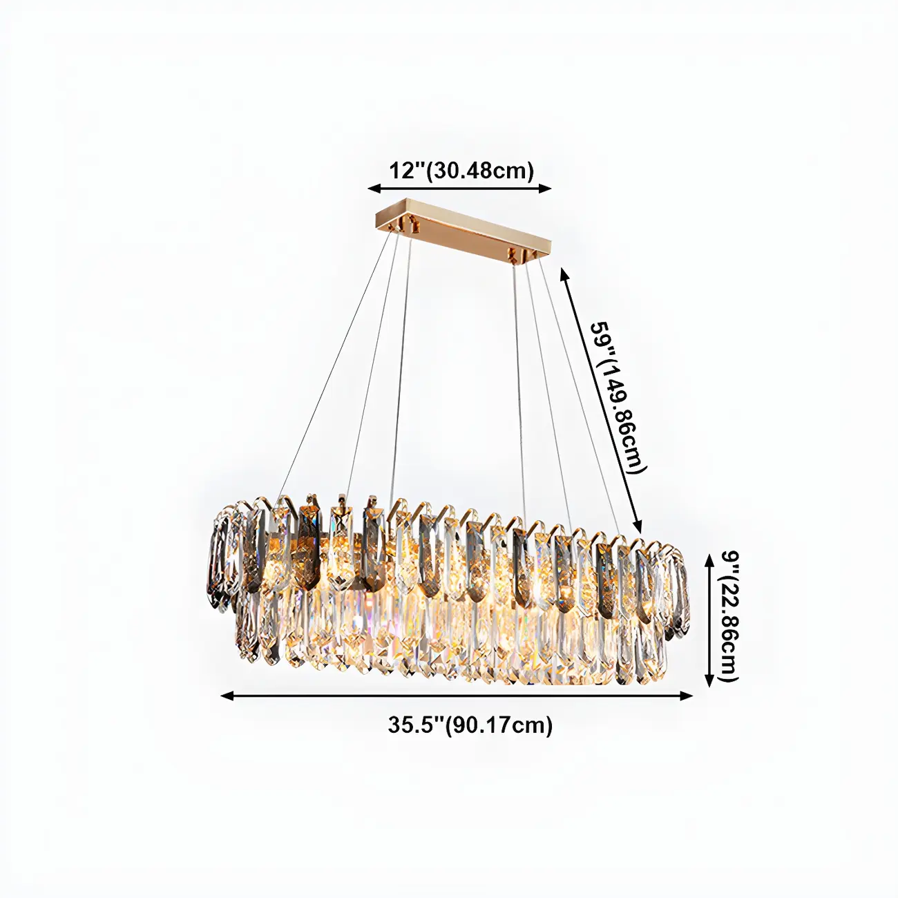 Luxury Brass Crystal Chandelier for Dining Area #size | homeyfad