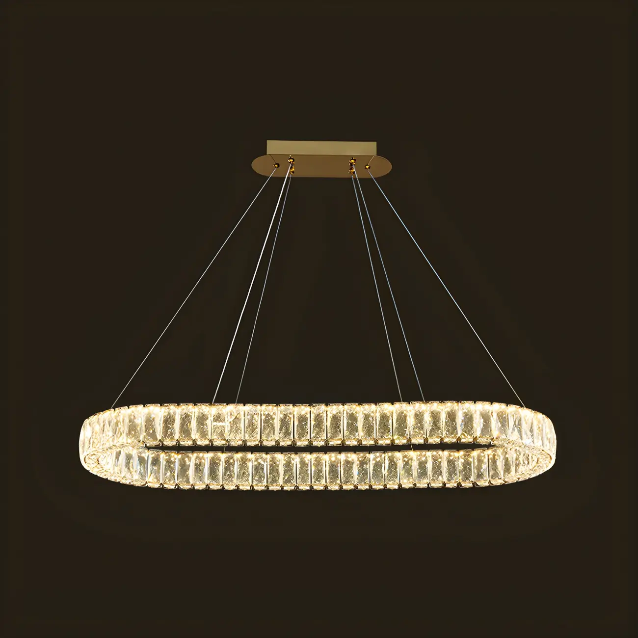 Modern Crystal Oval Dimming Chandelier for Kitchen Image - 6 | homeyfad