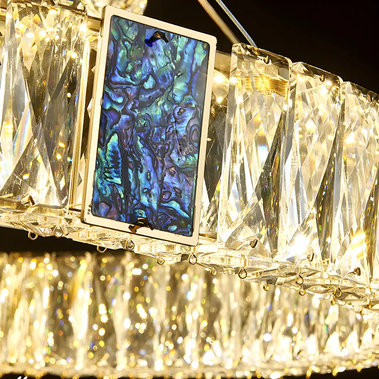 Modern Crystal Oval Dimming Chandelier for Kitchen Image - 17 | homeyfad