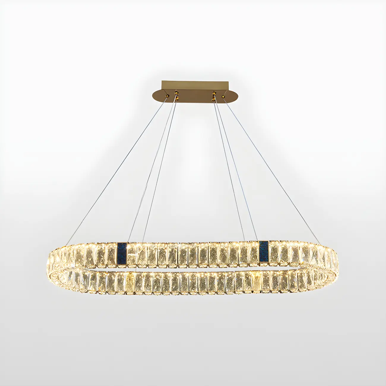 Modern Crystal Oval Dimming Chandelier for Kitchen Image - 4 | homeyfad