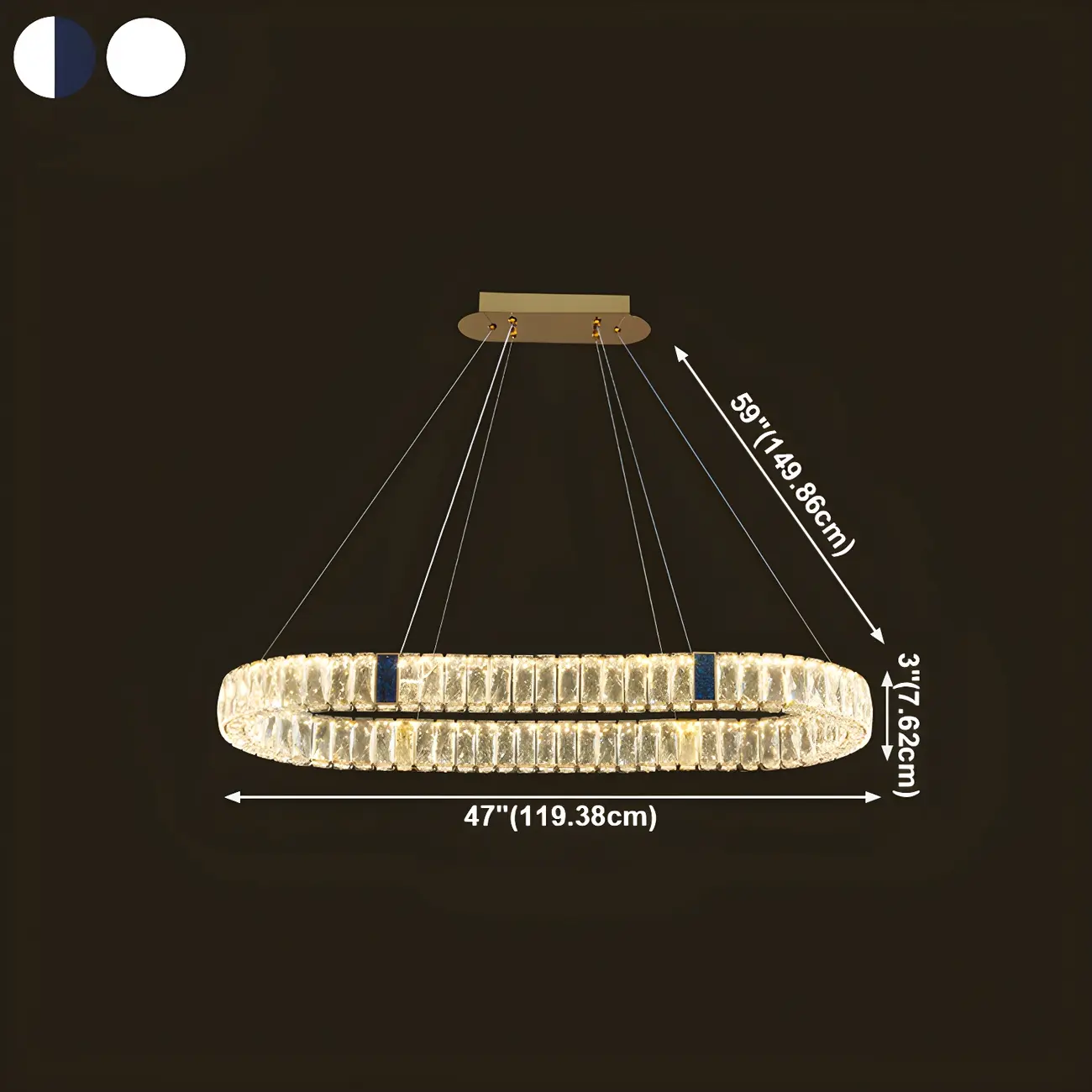 Modern Crystal Oval Dimming Chandelier for Kitchen Image - 19 | homeyfad