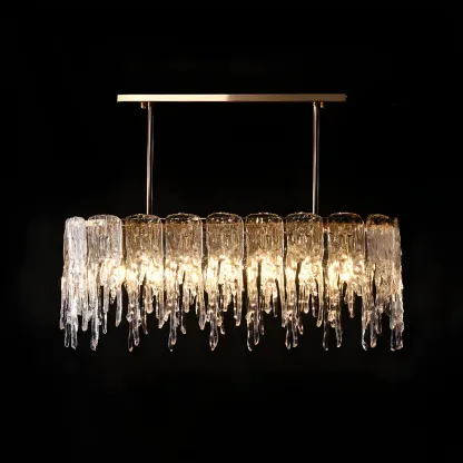 Modern Icicle Glass Chandelier for Dining Area Image - 8