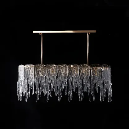 Modern Icicle Glass Chandelier for Dining Area Image - 9