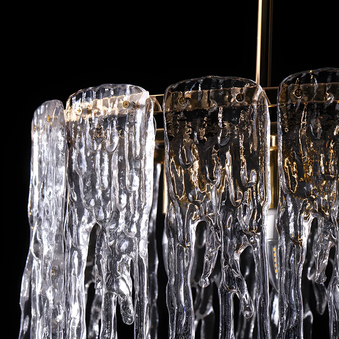 Modern Icicle Glass Chandelier for Dining Area Image - 11 | homeyfad