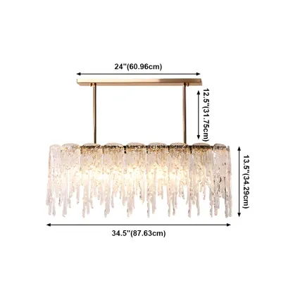 Modern Icicle Glass Chandelier for Dining Area #size