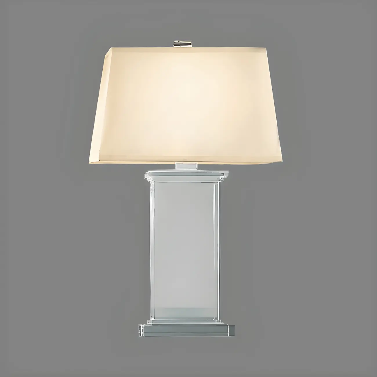 Elegant Rectangular Crystal Fabric Shade LED Table Lamp Image - 4 | homeyfad