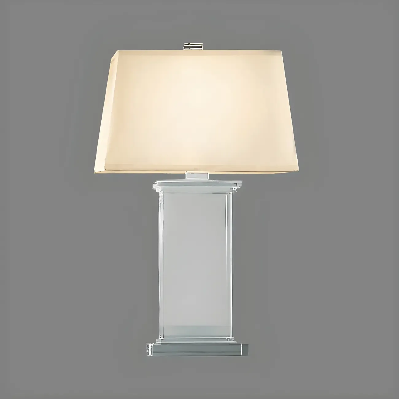 Elegant Rectangular Crystal Fabric Shade LED Table Lamp Image - 4
