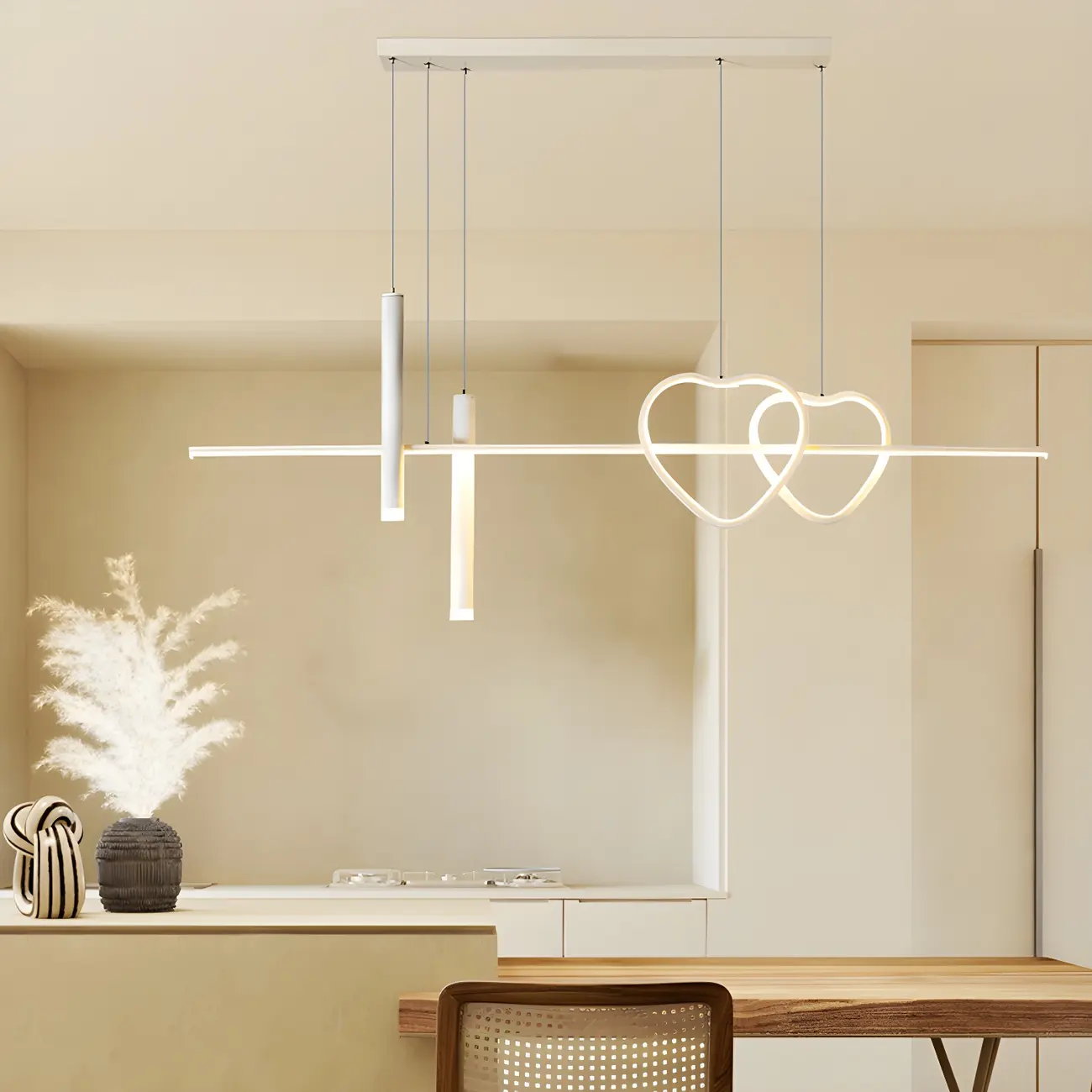 Modern Metal Heart-Shaped Pendant Light for Kitchen Image - 1 | homeyfad