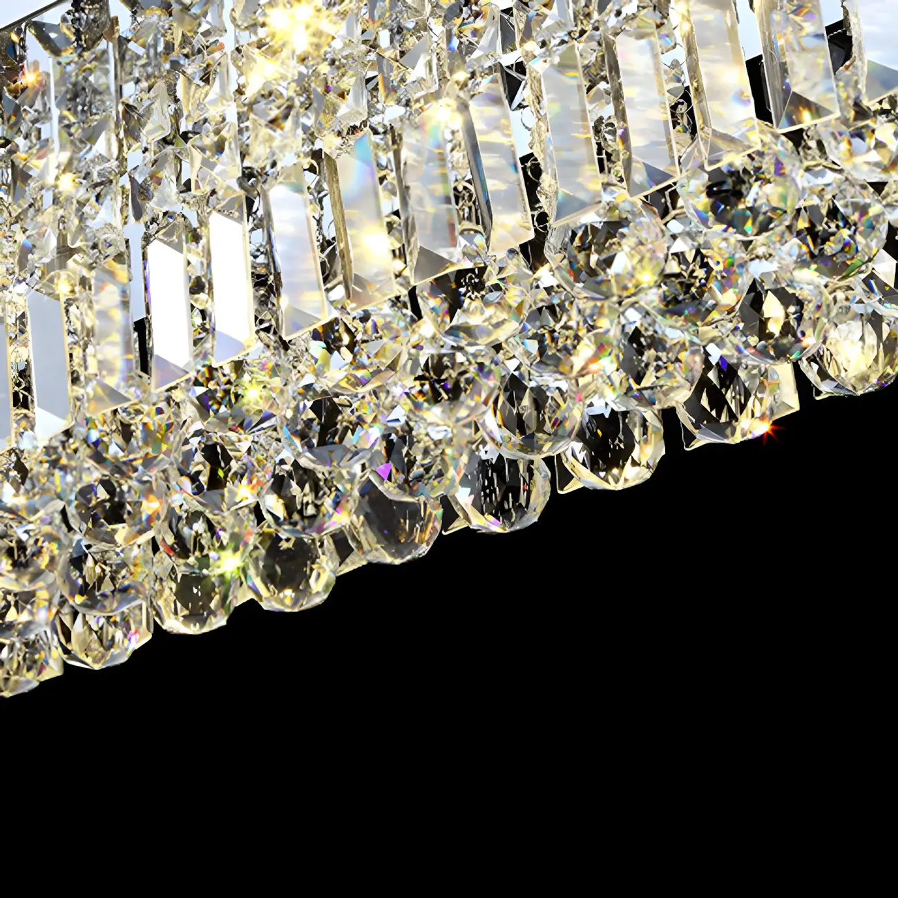 Modish Crystal Rectangle Pendant Chandelier Image - 5 | homeyfad