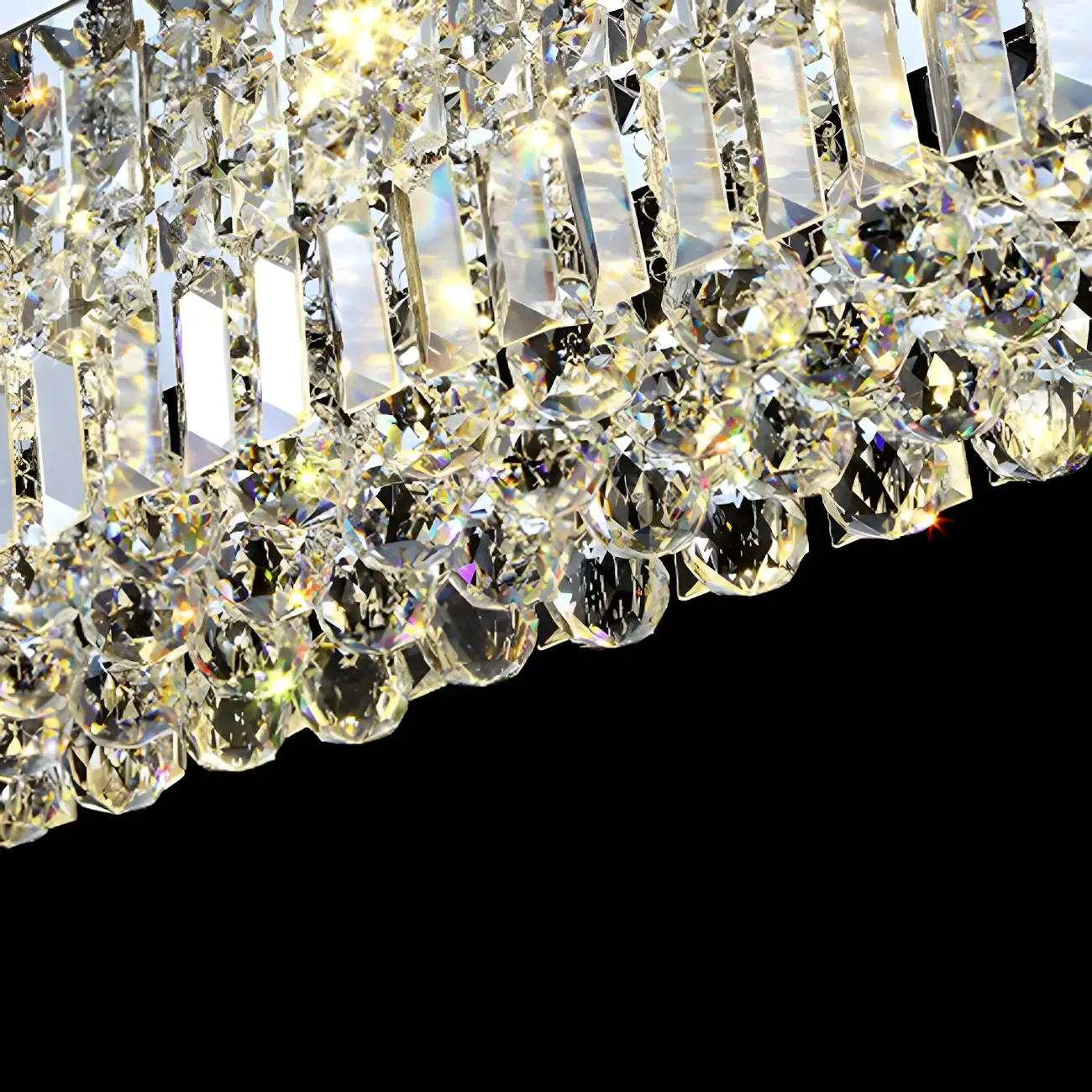 Modish Crystal Rectangle Pendant Chandelier Image - 5