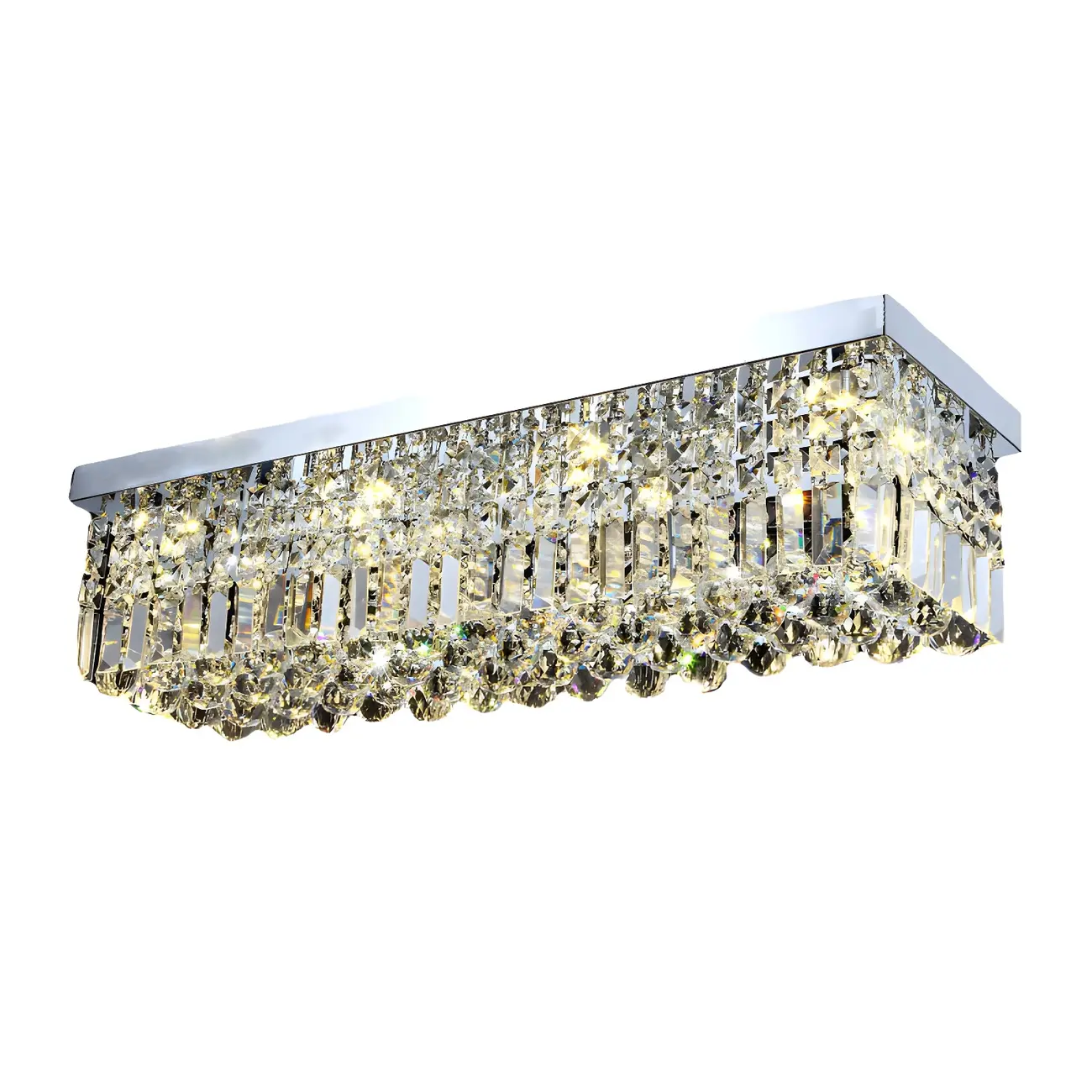 Modish Crystal Rectangle Pendant Chandelier Image - 6 | homeyfad