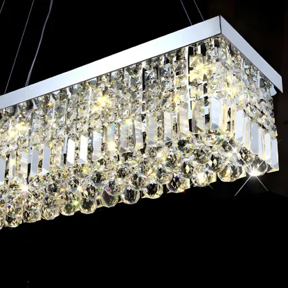 Modish Crystal Rectangle Pendant Chandelier Image - 12