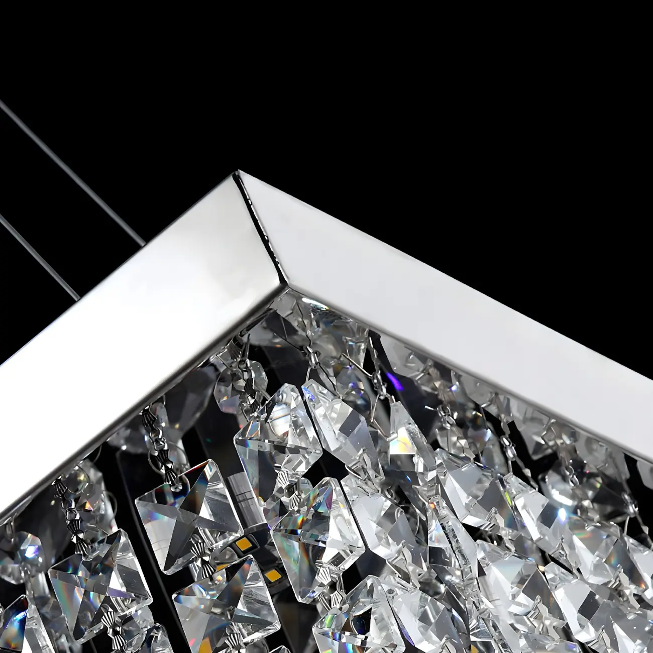 Modish Crystal Rectangle Pendant Chandelier Image - 13 | homeyfad