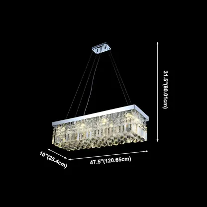 Modish Crystal Rectangle Pendant Chandelier Image - 20
