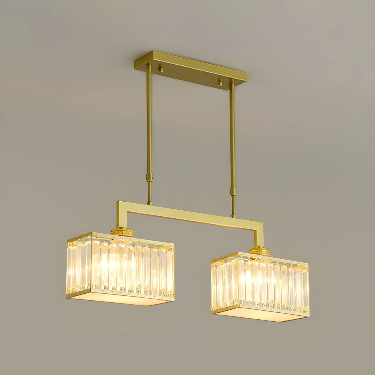  Kitchens Modern Crystal Gold Island Pendant Light Image - 3