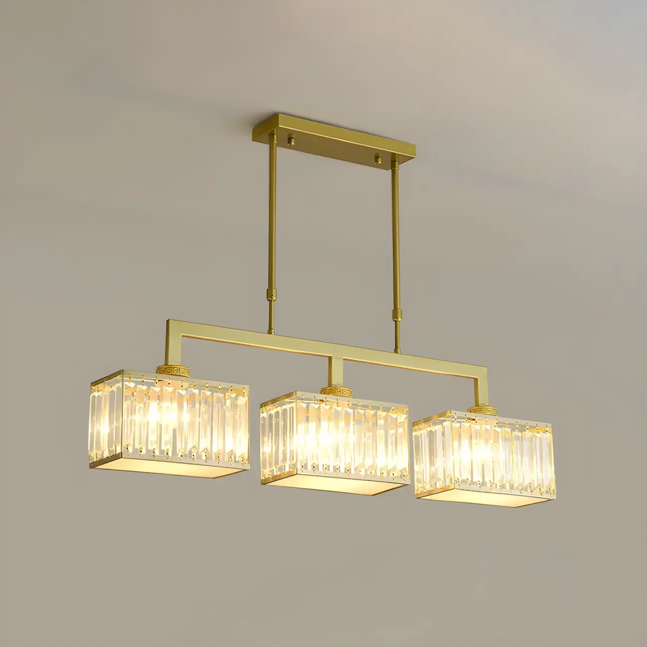  Kitchens Modern Crystal Gold Island Pendant Light Image - 2
